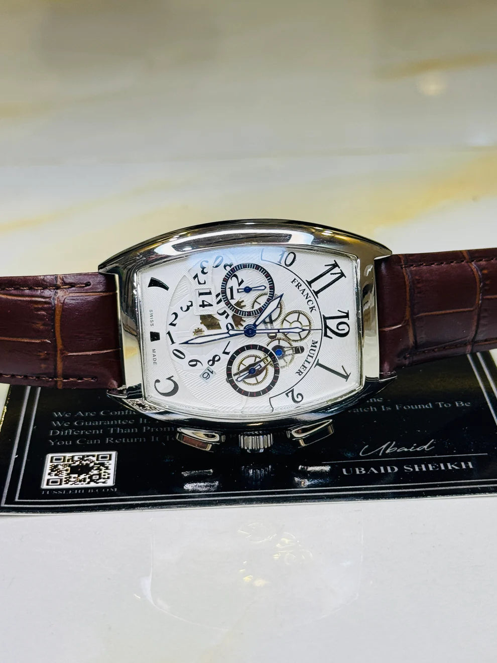 Frank Muller Brown Silver White Chronograph Dial Watch