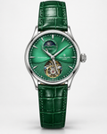 Patek Philippe Geneve Automatic Tourbillon Watch - Green Dial & Leather Strap