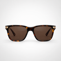 Classic Tortoiseshell Square Sunglasses with Gold Accents – Brown Tint UV400 Eyewear