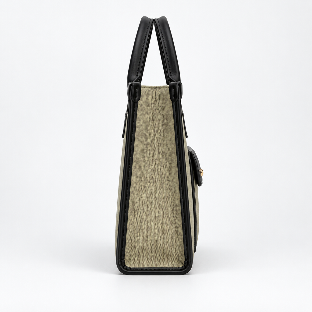Burberry Horseferry Print Canvas and Leather Tote Bag - Black/Tan