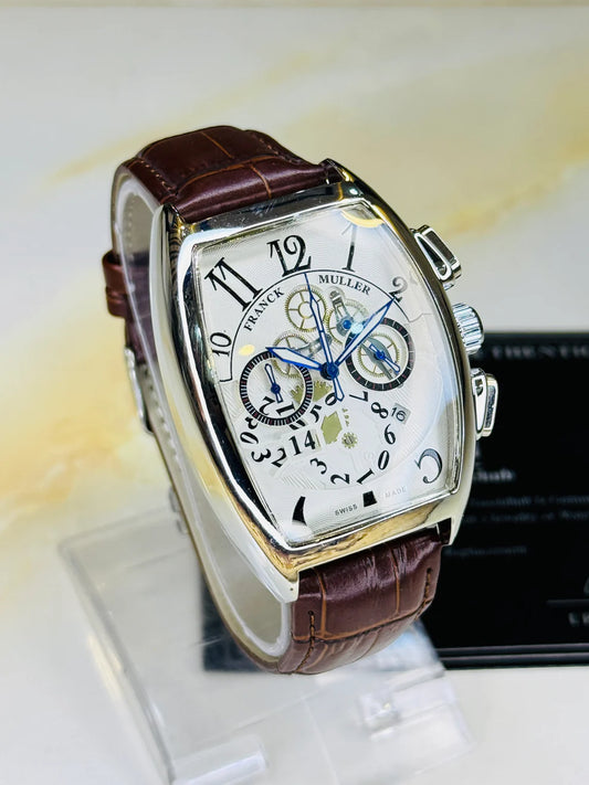 Frank Muller Brown Silver White Chronograph Dial Watch