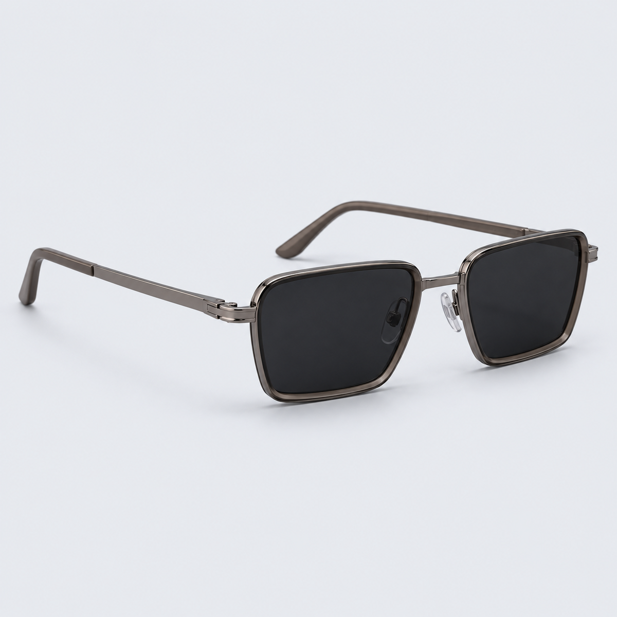 Vintage Square Metal Frame Sunglasses – Gunmetal Polarized Retro Tinted Eyewear