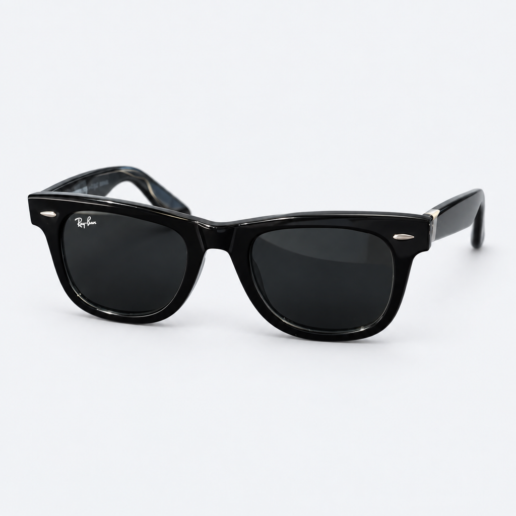 Ray-Ban Original Wayfarer Classic Sunglasses – Gloss Black Acetate Frame with G-15 Green/Black Lenses