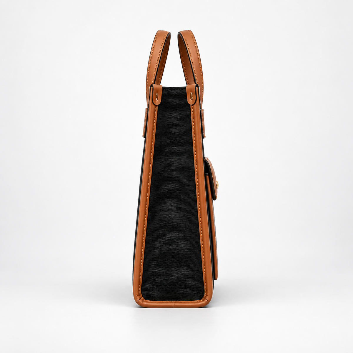 Burberry Horseferry Print Canvas and Leather Tote Bag - Black/Tan