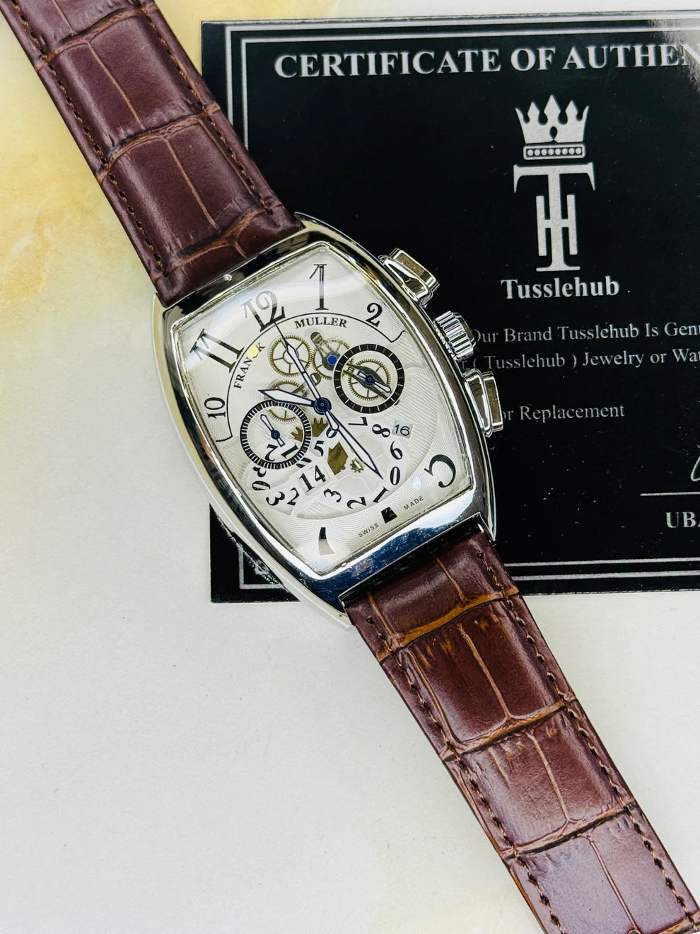 Frank Muller Brown Silver White Chronograph Dial Watch