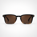 Retro Black & Havana Gradient Square Sunglasses – Polarized Brown Lens Eyewear