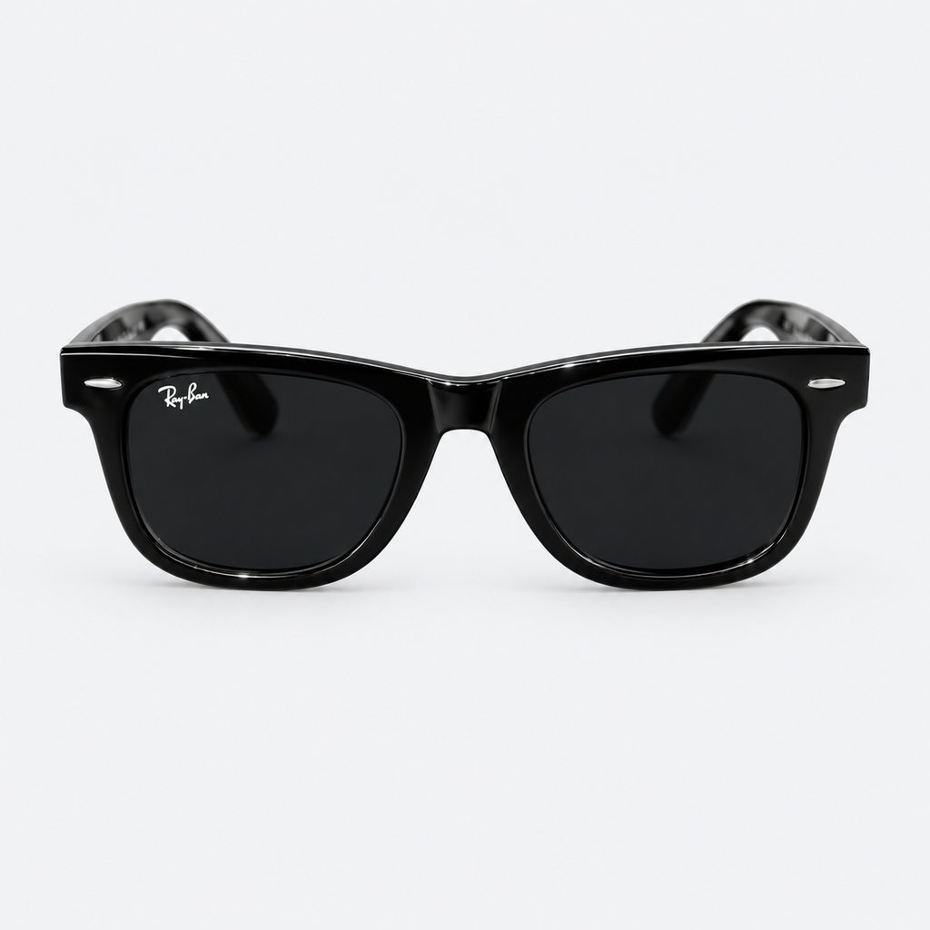 Ray-Ban Original Wayfarer Classic Sunglasses – Gloss Black Acetate Frame with G-15 Green/Black Lenses
