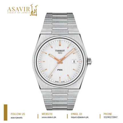 Tissot PRX Powermatic 80 Grey Stainless Steel Silver Dial Automatic Watch for Men’s- Tissot