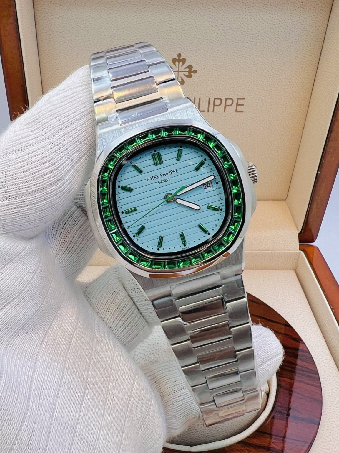 Nautilus Ruby Stones Automatic – Green Tiffany Blue – TTSWC132