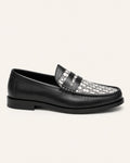 A Classic Dior Black & White Monogram Penny Loafers