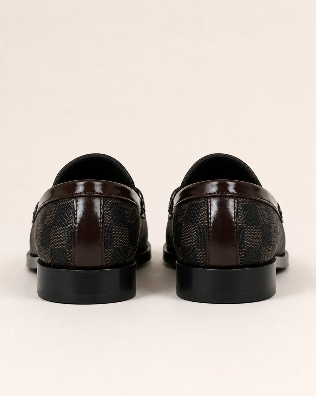 A Classic LV-Inspired Signature Monogram Penny Loafers