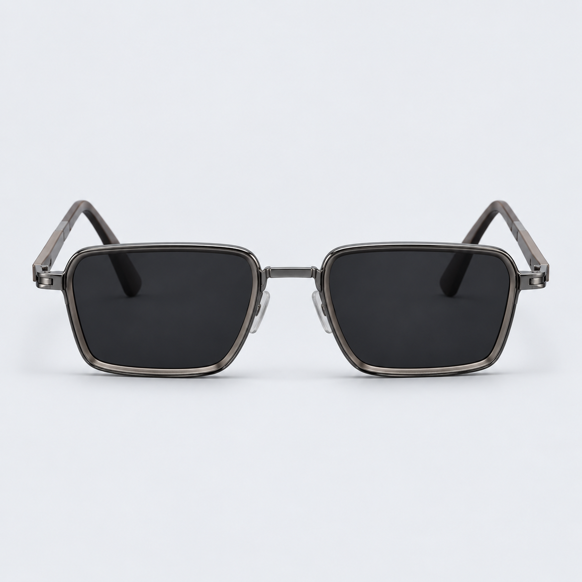 Vintage Square Metal Frame Sunglasses – Gunmetal Polarized Retro Tinted Eyewear