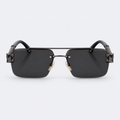 Luxury Rimless Square Aviator Sunglasses – Gunmetal Top Bar Tinted Eyewear