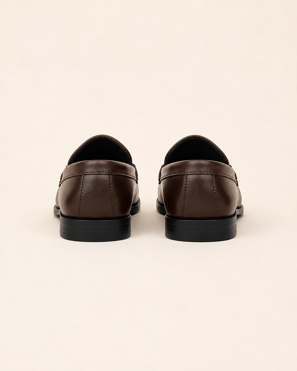 Men's Brown Leather & Monogram Canvas Penny Loafers