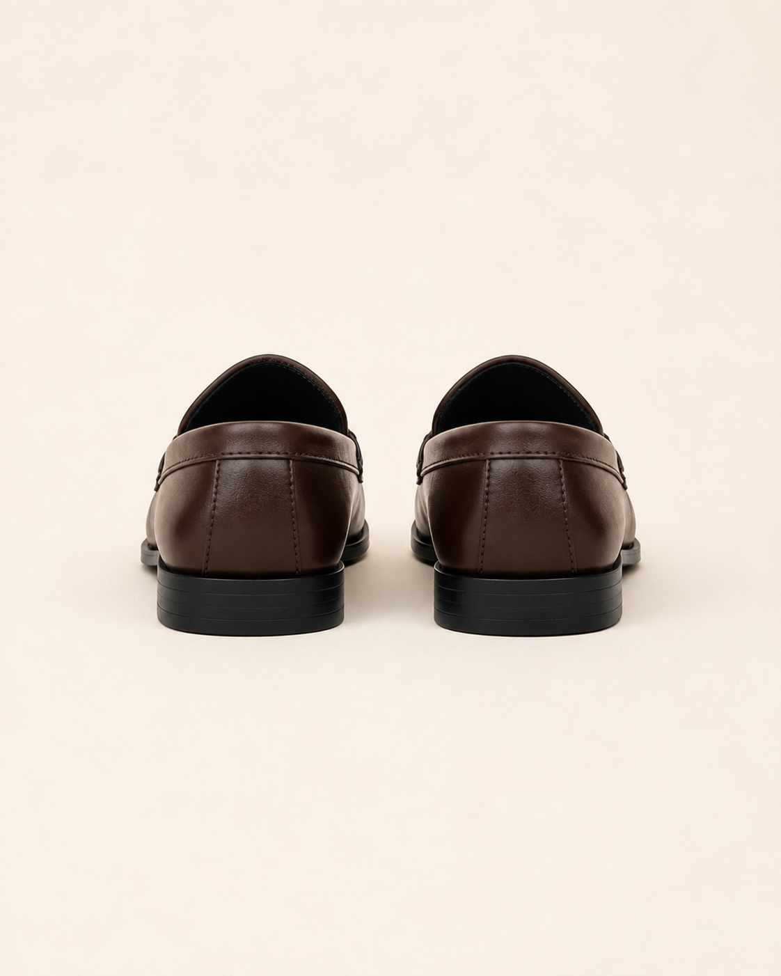 Men's Brown Leather & Monogram Canvas Penny Loafers