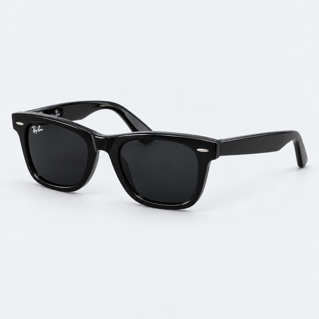 Ray-Ban Original Wayfarer Classic Sunglasses – Gloss Black Acetate Frame with G-15 Green/Black Lenses