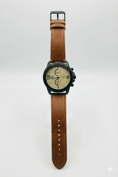 T5 Men's Brown Leather Chronograph