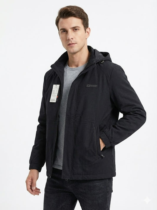 Men's Performance Softshell Hooded Jacket – Black