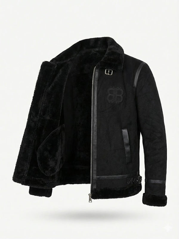 The Monochrome Suede & Shearling Aviator Jacket